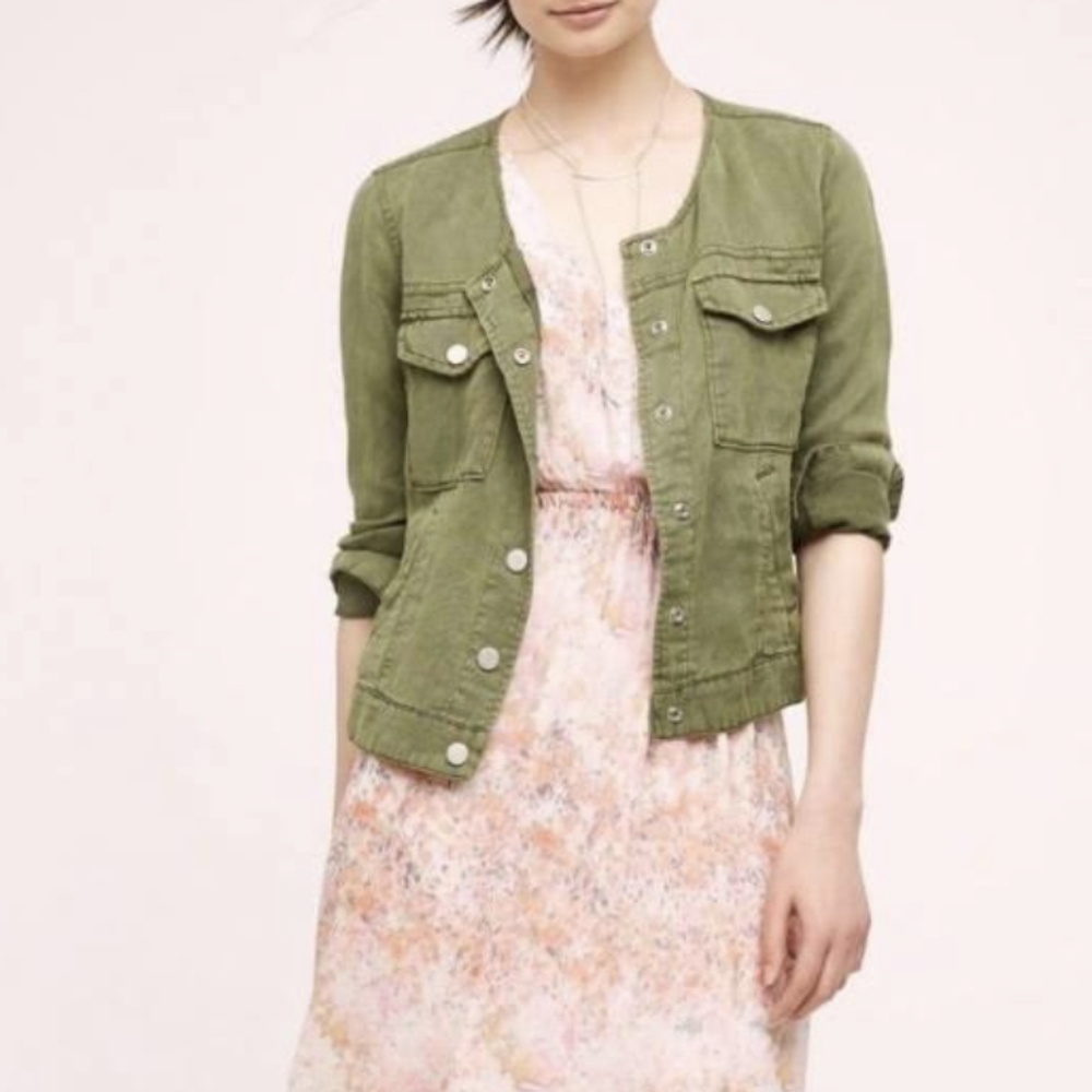 Sanctuary Olive Army-Utility Cropped Lightweight Jacket (EUC Small)